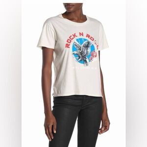 PST Rock and Roll Will Never Die Graphic Cotton Tee T-shirt Women’s Size Large